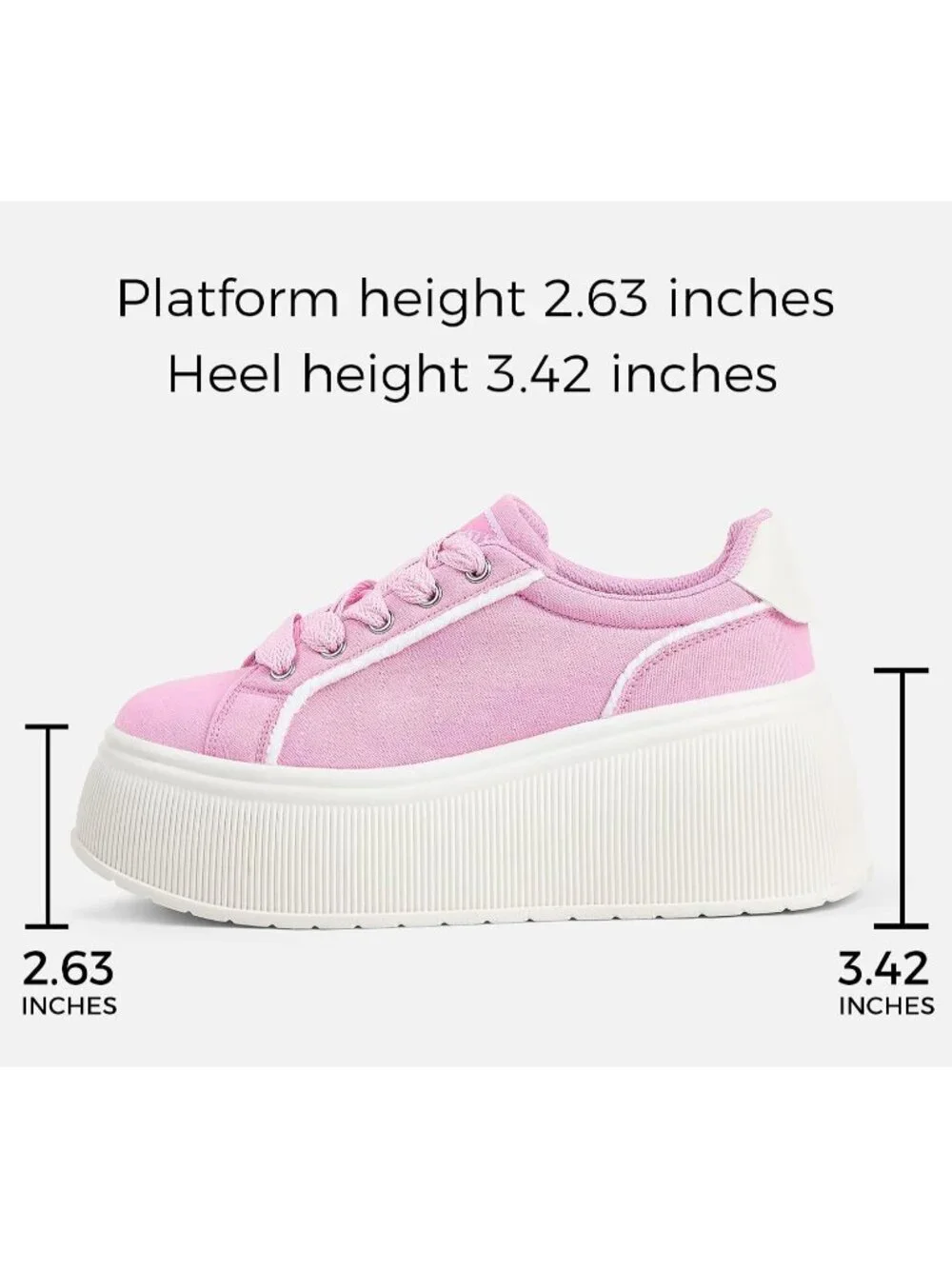 🆕LUCKY STEP Women's Hot Pink Platform Wedge Canvas Sneakers Walking Shoes